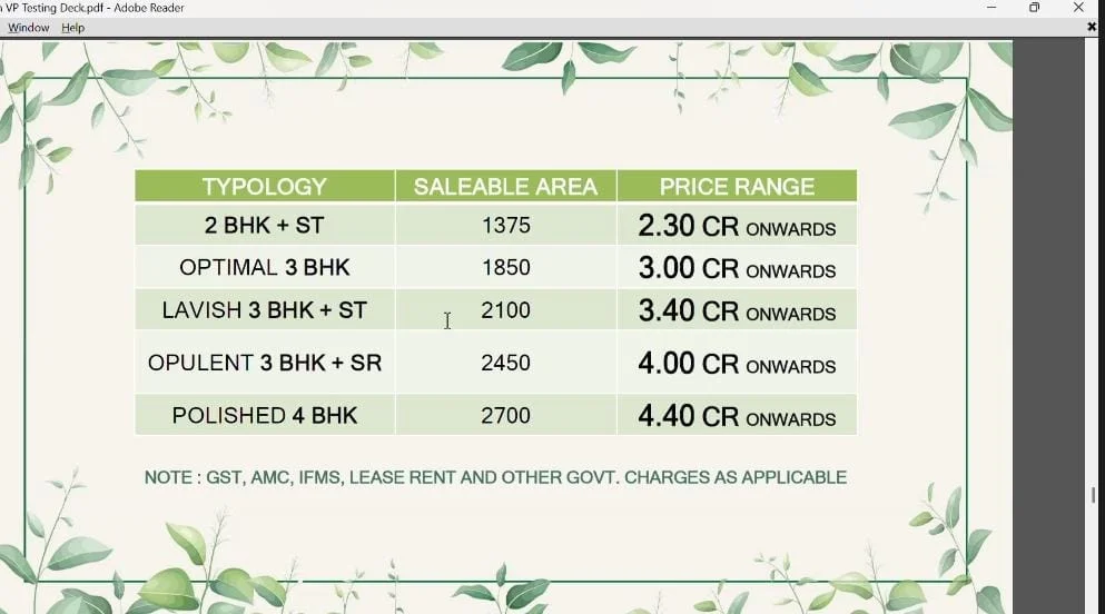 Godrej Arden Sigma 3 Price List Godrej Arden Sigma 3 Price list